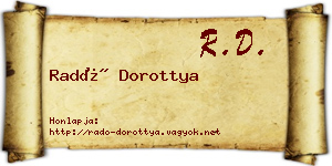 Radó Dorottya névjegykártya